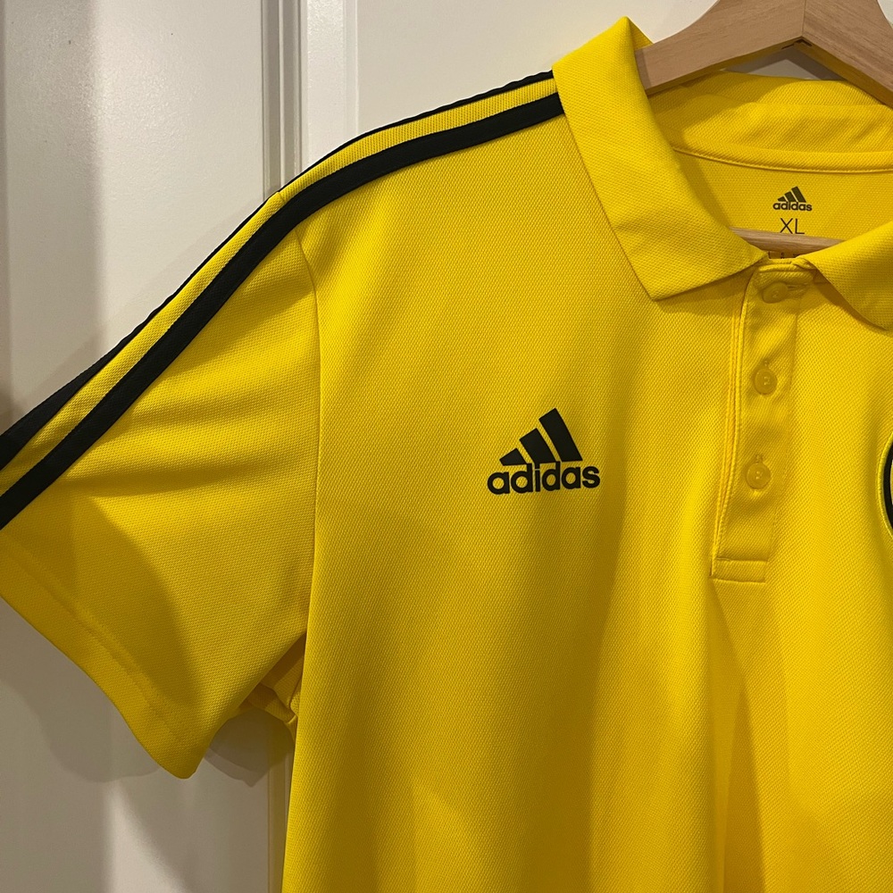 Adidas Bright Yellow Columbus Crew Polo - Picture 3 of 5